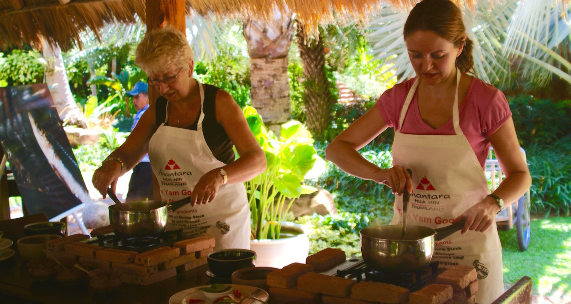 Mum and I Cooking on a Previous Holiday to Thailand