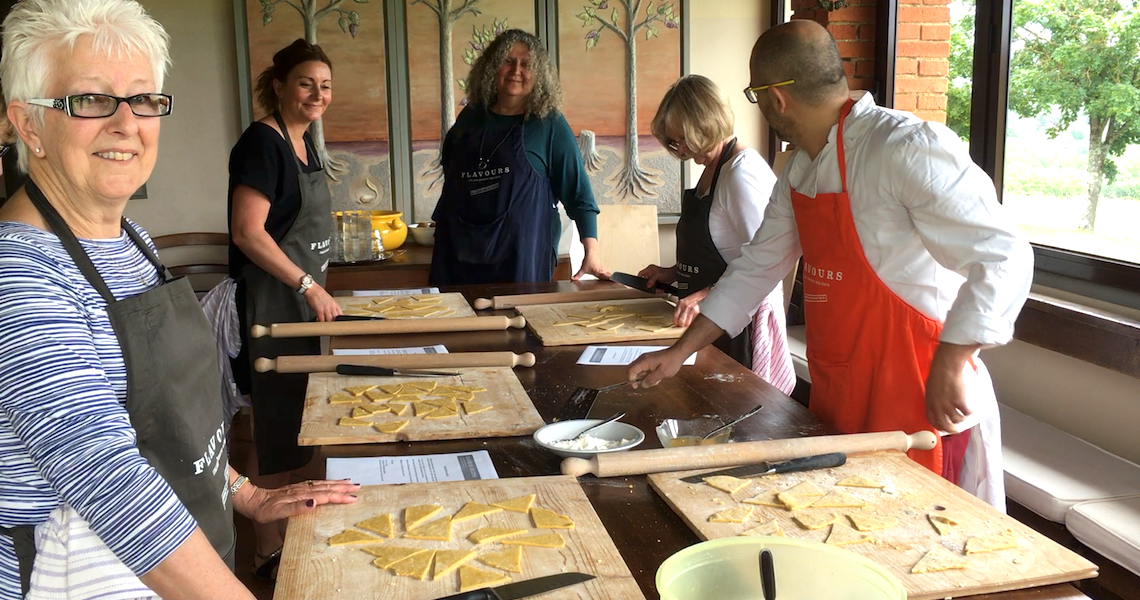 Mum with pasta shapes