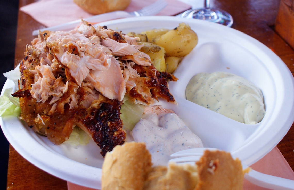 Salmon lunch in Münsterplatz