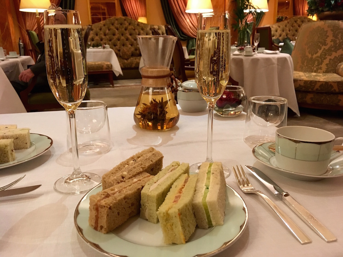 Finger sandwiches at afternoon tea at The Dorchester