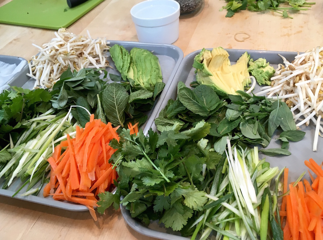 Ingredients for the Vietnamese spring rolls