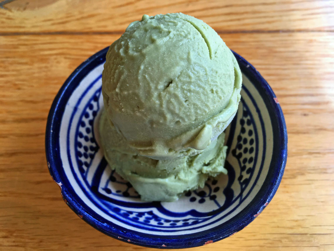 Pistachio ice cream at Bird Food