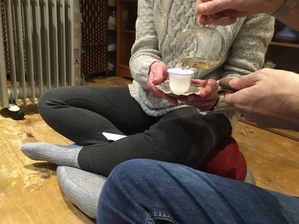 Pouring tea for each other